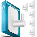 Produktbild: Handtuchhalter ohne Bohren 6 Stück weiß - Edelstahl Badezimmer Handtuchhalter...