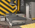 Produktbild: Parisot Jugendzimmer-Set Kinderzimmer Fabric 2 Parisot grau mit Kleiderschrank+Bett+Nachttisch, (3-tlg)