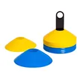 Produktbild: 8LevelUp Trainingsdiscs 40er Set (20 gelbe und 20 Blaue Hütchen - flexibel, sicher und robust) für Fußball, Reitsport, Hundetraining, Pferdetraining, Agility Training für Hunde