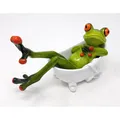 Produktbild: Dekofigur Frosch in Badewanne H. 11cm L. 15cm grün Poly Formano Froschhausen