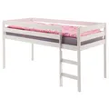 Produktbild: Hochbett Spielbett Kinderbett Bett m. Leiter Kiefer massiv weiss lackiert 90x200
