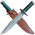 Produktbild: Rambo I Filmmesser Survival Outdoormesser Kompass im Griff inkl. Messerscheide