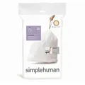 Produktbild: Simplehuman Müllbeutel CW0176, Typ Q, 50-65 Liter, mit Zugband, weiß, 20 Stück