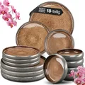 Produktbild: Moritz & Moritz SOLID 18-tlg Steinzeug Geschirr Set 6 Personen - Geschirrset 6 Personen aus je 6 Dinner Teller, Dessertteller, Suppenteller