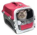 Produktbild: Catit Cabrio Carrier, Transportbox fuer Katzen, 51 x 33 x 35cm, rot/grau