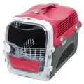 Produktbild: Catit Cabrio Transportbox rot/grau 51x33x35 cm für Katzen, mit Futterluke