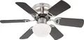 Produktbild: Deckenventilator Deckenlampe Zugschalter Ventilator Rechts Linkslauf, 3 Geschwindigkeitsstufen, Flügel wendbar graphit buche, 1x E27, DxH 76 x 28 cm