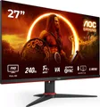 Produktbild: AOC Gaming 27G2ZNE - 27 Zoll Full HD Monitor, 240 Hz, 0,5 ms MPRT, FreeSync Prem. (1920x1080, HDMI 1.4, DisplayPort 1.2) schwarz/rot
