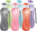 Produktbild: MILTON Kinder-Wasserflaschen, wiederverwendbar, auslaufsicher, 355 ml, Kunststoff, breite Öffnung, große Trinkflasche, BPA- und auslaufsicher, Wasserflasche mit Tragegurt für Schule, Radfahren,