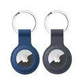Produktbild: 2 Stück Schlüsselanhänger für AirTag Anhänger, Airtags Hülle Silikon Case Cover Schutzhülle für Air Tag mit Key Ring