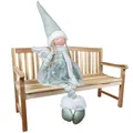 Produktbild: Weihnachtsengel 28cm (56cm) Kantenhocker sitzend Deko Figur Engel silber mint