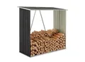 Produktbild: Juskys Holzunterstand Enno für Brennholz außen - Kaminholzregal aus Stahl für Kaminholz - Anthrazit