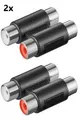 Produktbild: 2x Cinch Adapter Audio Stereo 2x Cinch 2x RCA Buchse Verbinder Kupplung 11607