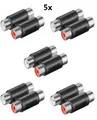 Produktbild: 5x Cinch Adapter Audio Stereo 2x Cinch 2x RCA Buchse Verbinder Kupplung 11607