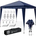 Produktbild: Deuba - casaria® Pavillon Capri 3x3m Pop-Up UV-Schutz 50+ Wasserdicht Winterfest mit Tasche Faltbar Stabil Camping Garten Faltpavillon Partyzelt blau