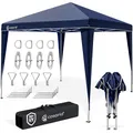 Produktbild: CASARIA® Pavillon Capri 3x3m Pop-Up UV-Schutz 50+ Wasserdicht Winterfest mit Tasche Faltbar Stabil Camping Garten Faltpavillon Partyzelt Blau