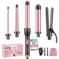 Produktbild: 5 in 1 Keramik Lockenstab mit Glätteisen - BESTOPE MIX Lockenstab Set mit Verschiedenen Aufsätzen für Große und Kleine Locken, 10-32mm Schnellaufheizung 2 Einstellbare Temperatur für Lange kurze Haare