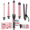 Produktbild: 5 in 1 Keramik Lockenstab mit Glätteisen  Lockenstab Set mit Verschiedenen Au...