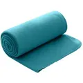 Produktbild: wometo Polar Fleecedecke 130x160 OEKO-TEX ca. 400g Gewicht, mit Antipilling & Kettelrand - Farbe türkis blau