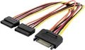 Produktbild: Digitus Computer, Strom Kabel [2x SATA-Strom-Buchse 15pol. - 1x SATA-Strom-Stecker 15pol.] 0.15m Bunt