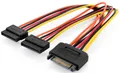 Produktbild: DIGITUS Internes Y-Stromkabel, SATA 15-pin, 0,3 m