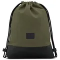 Produktbild: Johnny Urban Turnbeutel Damen & Herren Grün Schwarz - Luke - Beutel Rucksack mit Kordelzug - Baumwoll Canvas - Kleine Innentasche für Wertsachen