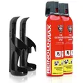 Produktbild: XENOTEC Premium Feuerlöschspray – 2 x 750ml – 2 Wandhalter - Stopfire – Autofeuerlöscher – REINOLDMAX – inklusive Wandhalterung schwarz...