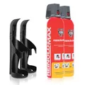 Produktbild: XENOTEC Premium Feuerlöschspray – 2 x 750ml – 2 Wandhalter - Stopfire – Autofeuerlöscher – REINOLDMAX – inklusive Wandhalterung schwarz – wiederverwendbar
