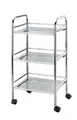 Produktbild: WENKO Rollwagen Exclusiv mit 3 Ablagen, rollbarer Küchenwagen aus verchromtem Stahl, 41 x 75 x 32 cm
