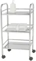 Produktbild: Wenko Beistell Roll Wagen Tisch EXCLUSIV 3 Fächer Stahl chromfarben 41x75x32 cm