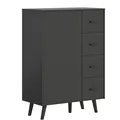 Produktbild: Kommode LINEA - grau matt - 84 cm breit Sideboard Anrichte Beistellschrank