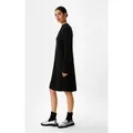 Produktbild: comma Minikleid Kleid Geripptes Strickkleid aus Wollmix schwarz 36 EU