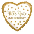 Produktbild: Alles Gute zur Hochzeit Shape Herz Folienballon 43cm Wedding Married Foilballoon