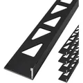Produktbild: Dalsys Fliesenschiene Winkelprofil Aluminium (eloxiert, Fliesenprofil - Schwarz 2,5m x 10mm, 5 Stück