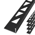 Produktbild: Dalsys 5x Fliesenschiene Winkelprofil 2,5m x 10mm Aluminium (eloxiert) Schwarz, Fliesenprofil