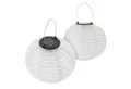 Produktbild: Spetebo LED Gartenleuchte LED Solar Lampion aus Nylon - Set, Einschaltautomatik, LED, warm weiß, Garten Deko Beleuchtung warm weiß