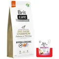 Produktbild: BRIT CARE Dog Hypoallergenic Dog Show Champion Salmon & Herring 12kg + Brit Care Snack Immunity 150g