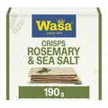 Produktbild: Wasa Tasty Snacks Crisps Rosmarin & Meersalz 190g | Extra dünner Knäckebrot-Snack mit Rosmarin und Meersalz, 2 Packs, Ideal zum Snacken