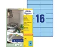Produktbild: Avery Zweckform Etiketten Universal-Etiketten 105x37mm blau 100 Blatt/1600 Etiketten