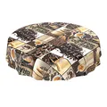 Produktbild: Wachstuchtischdecke abwaschbar Garten Tischdecke Wachstuch Rund Oval Eckig Indoor Outdoor Kaffee Braun Rund 140cm