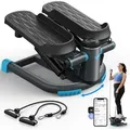 Produktbild: Merach - Mini Stepper Mit Lcd & Widerstandsbändern – 150 Kg Belastung, 2-in-1 Heimtrainer Für Beine, Po & Arme