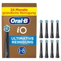 Produktbild: Oral-B iO Ultimative Reinigung Aufsteckbürsten — ORIGINAL Zahnbürstenaufsatz für Elektrische Oral-B iO Zahnbürsten — Ersatzbürsten, Bürstenköpfe — Tiefenreinigung & Plaqueentfernung — Schwarz, 8 Stück