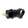 Produktbild: Gummi-Schuko-Stecker, Schukostecker 220V, IP44 schwarz
