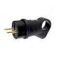 Produktbild: Gummi-Schuko-Stecker, Schukostecker 220V, IP44 schwarz