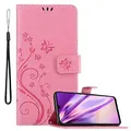 Produktbild: Cadorabo Hülle kompatibel mit Huawei P30 LITE Blumen Design aus Premium Kunst Leder Flip Klappbare Stoßfeste Magnetische [Standfunktion] [Kartenfächern] Cover Hülle für Huawei P30 LITE Tasche in Rosa