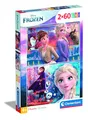 Produktbild: Clementoni 21609 Supercolor Frozen 2 – Puzzle 2 x 60 Teile ab 4 Jahren, buntes Kinderpuzzle mit besonderer Leuchtkraft & Farbintensität, Geschicklichkeitsspiel für Kinder