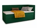 Produktbild: Sofnet Boxspringbett Flame mit Bettkasten - Einzelbett mit Bonell-Matratze und Topper, Polsterbett, Universelle Bettseite, Bett, Schlafzimmer, Kinderzimmer (Grün (Kronos 19), 100 x 200 cm)