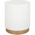 Produktbild: Sweeek - Skandinavischer Hocker Mit Weißem Bouclé-bezug