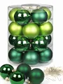 Produktbild: Inge Glas Weihnachtskugeln mit Haken | Schöne Christbaumkugeln aus Glas | Set 20 Kugeln und 40 Aufhänger | Christbaumschmuck Weihnachtsbaumkugeln (Evergreens | grün)