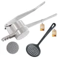 Produktbild: Westmark Spätzle-Set, 2tlg., 1 Spätzle-/Kartoffelpresse mit traditioneller Lochung, Spätzlechef + 1 Schöpflöffel, Gentle, Aluminiumdruckguss/PA, Silber/Schwarz, 612022E8